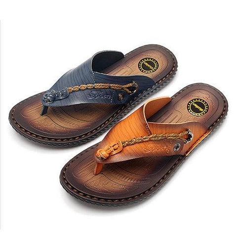 Men Clip Toe Slippers Comfortable  Soft Sole Flat Casual Beach Sandals