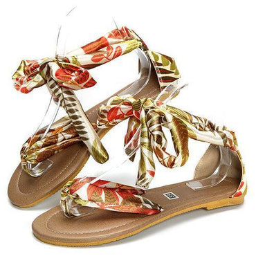 Big Size Colorful Bohemia Flip Flops Strappy Flat Casual Sandals