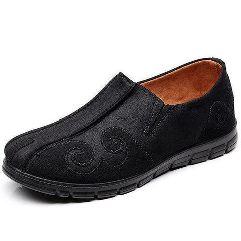 Men Old Peking Fabric Breathable Slip On Loafers Flat Casual Shoes