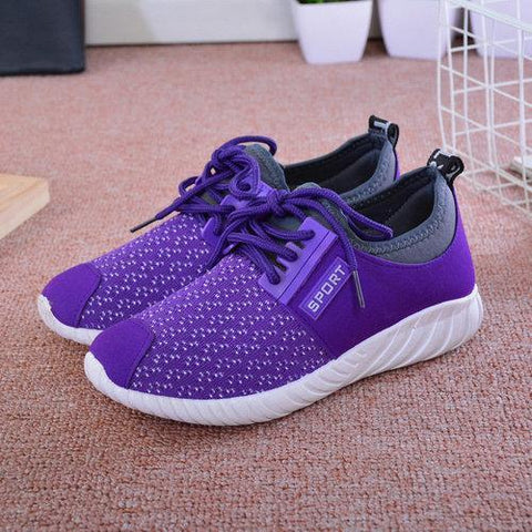 Mesh Sport Lace Up Casual Breathable Flat Trainers