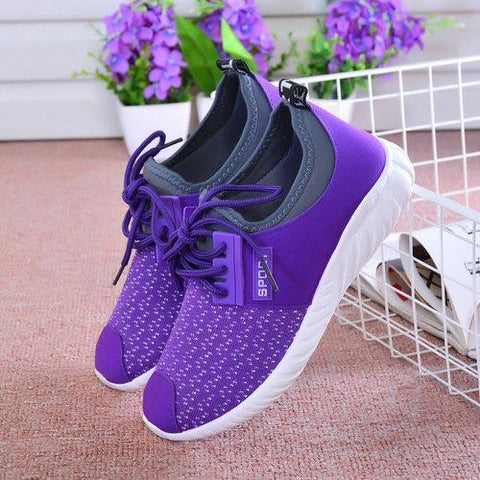 Mesh Sport Lace Up Casual Breathable Flat Trainers