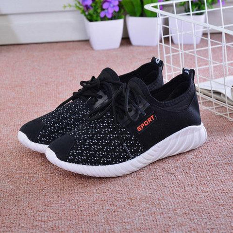 Mesh Sport Lace Up Casual Breathable Flat Trainers