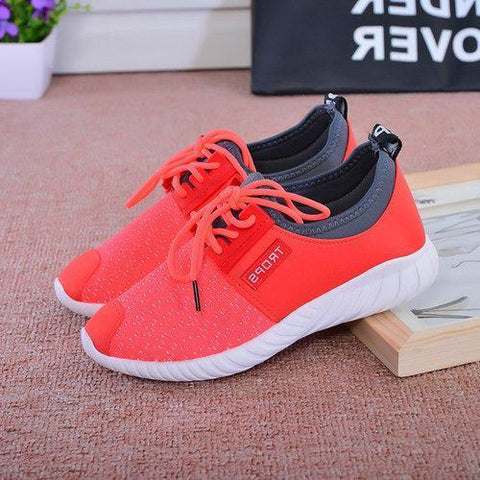 Mesh Sport Lace Up Casual Breathable Flat Trainers