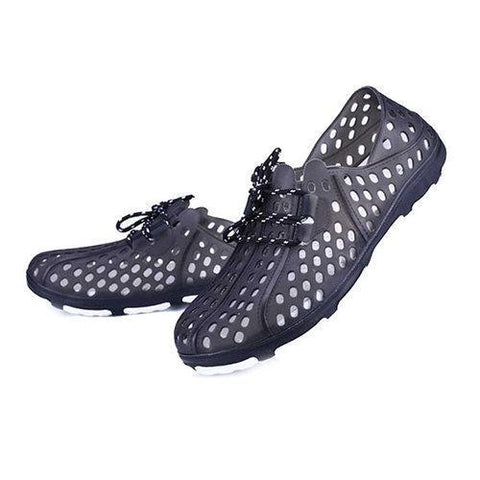 Men Hollow Out Breathable Flat Casual Lace Up Outdoor Beach Sandals