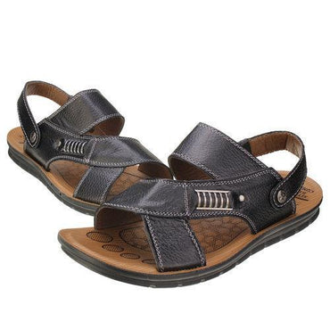 Men Metal Buckle Flat Open-toe Slipper Sports Casual Beach Sandals