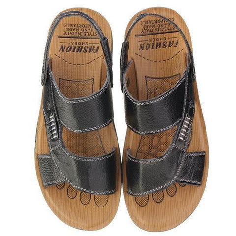 Men Metal Buckle Flat Open-toe Slipper Sports Casual Beach Sandals