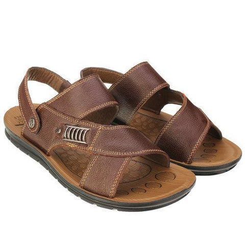 Men Metal Buckle Flat Open-toe Slipper Sports Casual Beach Sandals