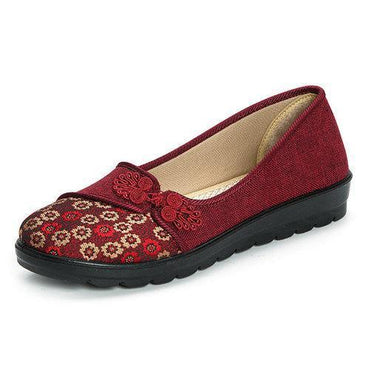 Flower Retro Chinese Knot Casual Soft Flat Loafers