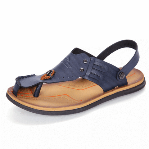 Men Anti-collision Toe Metal Buckle Slip On Soft Sandals