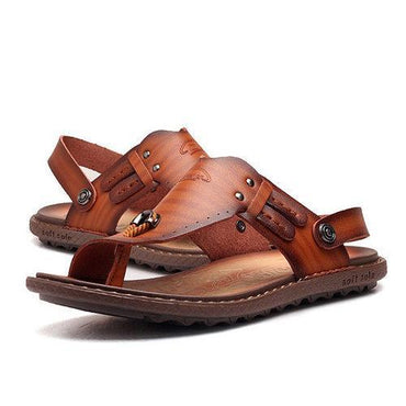 Men Clip Toe Beach Slippers Slip On Two Way Wearing Casual Sandals