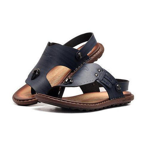 Men Clip Toe Beach Slippers Slip On Two Way Wearing Casual Sandals