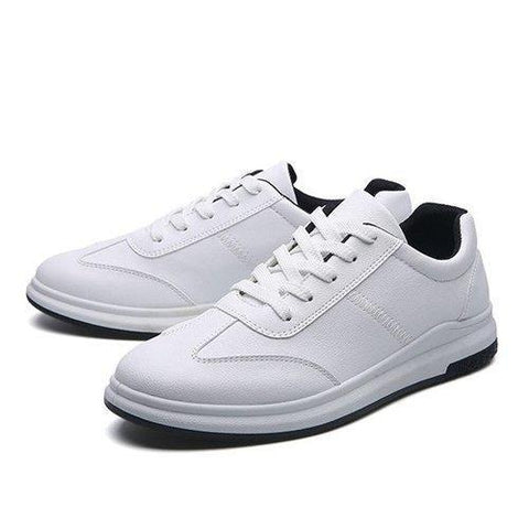 Men Pure Color Flat Skateboarding Shoes Lace Up Casual Trainers