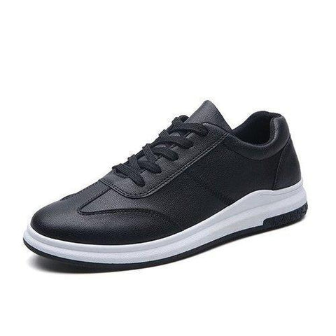 Men Pure Color Flat Skateboarding Shoes Lace Up Casual Trainers