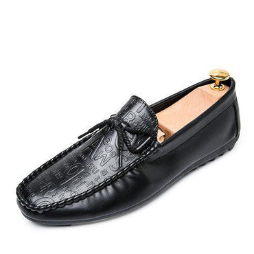 Men British Style Laces Decoration Flat Slip On Casual Doug Shoes