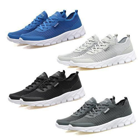 Men Mesh Fabric Breathable Pure Color Running Shoes Casual Sneakers