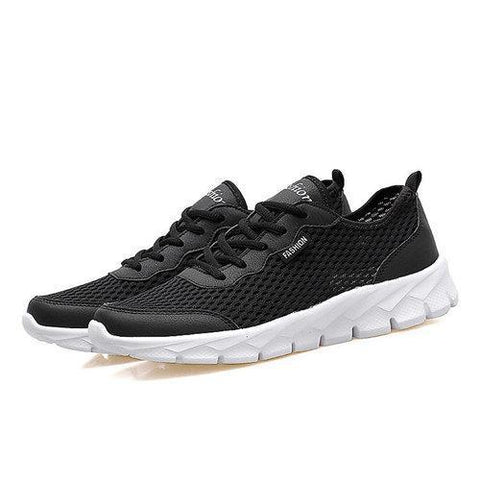 Men Mesh Fabric Breathable Pure Color Running Shoes Casual Sneakers