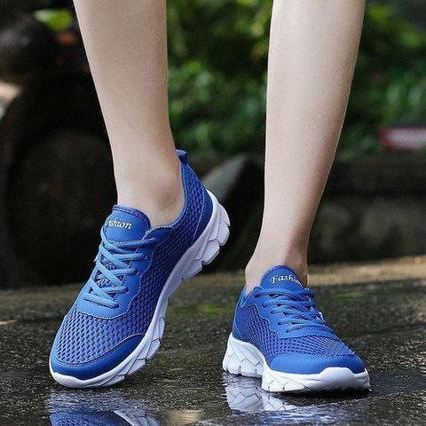 Men Mesh Fabric Breathable Pure Color Running Shoes Casual Sneakers