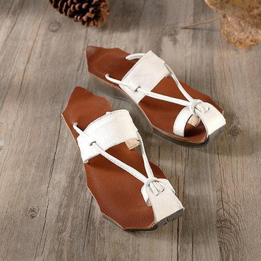 SOCOFY Leather Flip Flops Original Handmade Vintage Casual Sandals