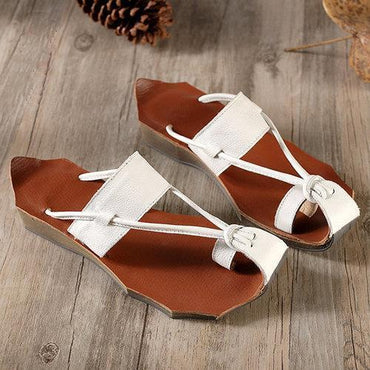 SOCOFY Leather Flip Flops Original Handmade Vintage Casual Sandals