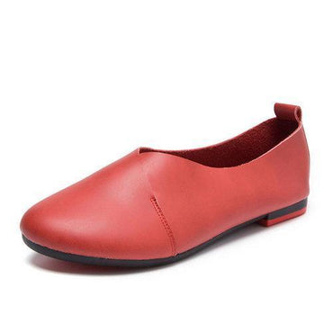 Big Size Leather Comfortable Slip On Lazy Casual Flat Shoes