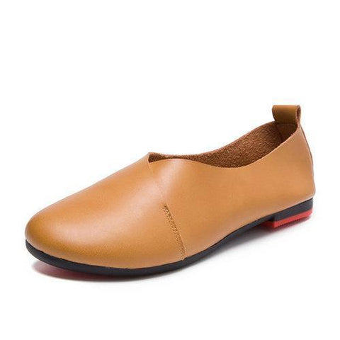 Big Size Leather Comfortable Slip On Lazy Casual Flat Shoes