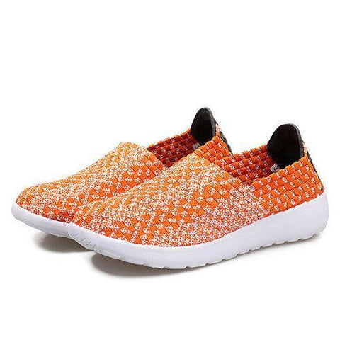 Mixed Color Handmade Knitting Flat Soft Sport Shoes