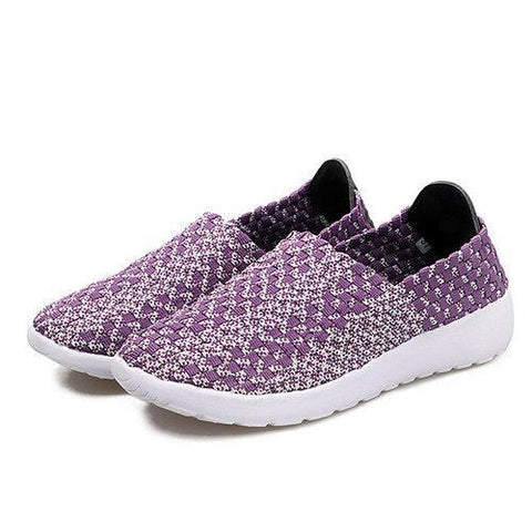 Mixed Color Handmade Knitting Flat Soft Sport Shoes