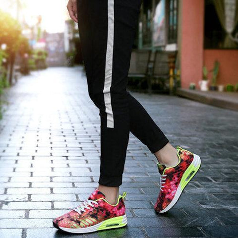 Color Match Air Cushion Lace Up Running Casual Shoes