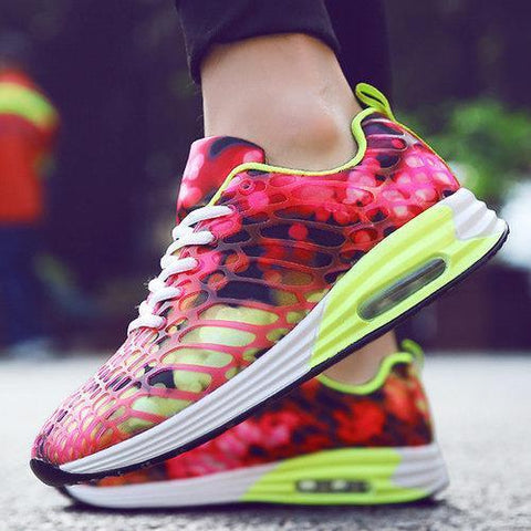 Color Match Air Cushion Lace Up Running Casual Shoes