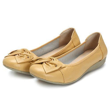 Big Size Bowknot Pure Color Slip On Flat Casual Shoes