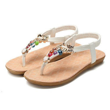 Bohemia Colorful Beaded Slip On Flat Sandals