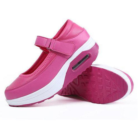 Breathable Rocker Sole Hook Loop Platform Shake Sport Shoes