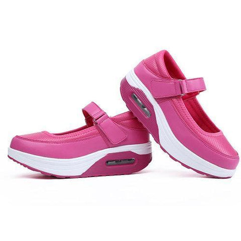 Breathable Rocker Sole Hook Loop Platform Shake Sport Shoes