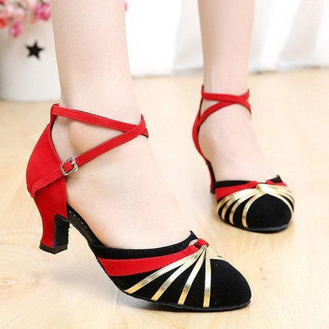 Color Match Buckle Mid Heel Mary Jane Shoes