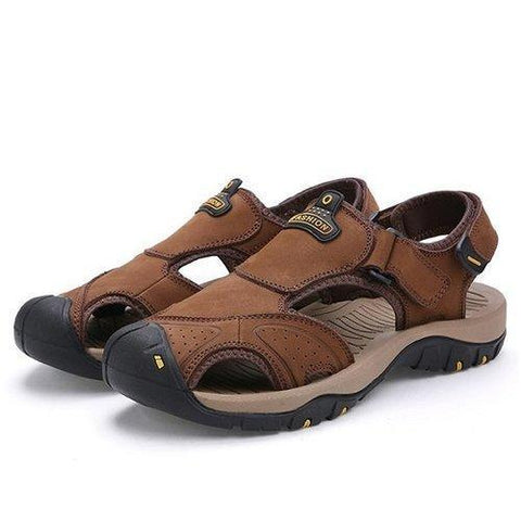 Men Hook-Loop Anti-collision Toe Hiking Sandals