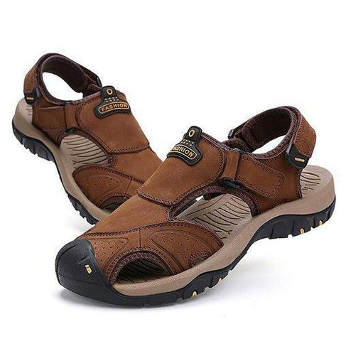 Men Hook-Loop Anti-collision Toe Hiking Sandals