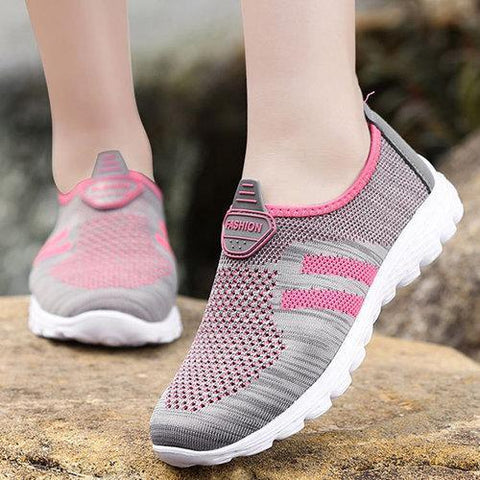 Big Size Mesh Comfortable Slip On Flat Casual Soft Shoes