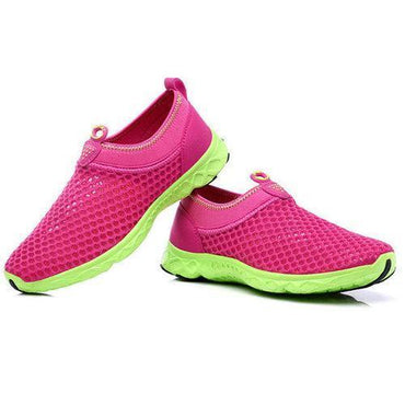 Big Size Color Blocking Mesh Breathable Soft Slip On Trainers