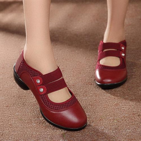 Pure Color Soft Sole Elastic Mesh Casual Shoes For Women