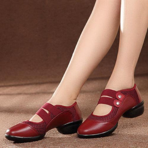 Pure Color Soft Sole Elastic Mesh Casual Shoes For Women