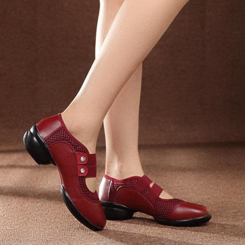 Pure Color Soft Sole Elastic Mesh Casual Shoes For Women