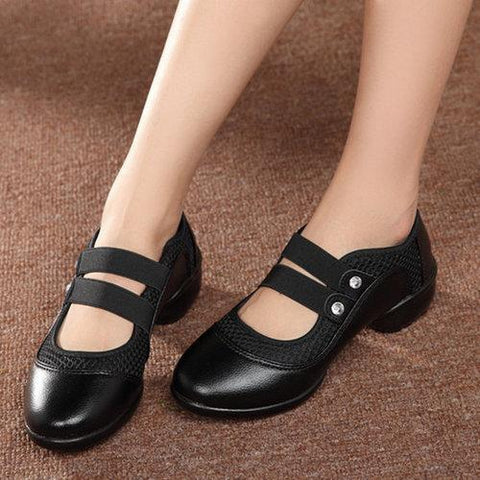 Pure Color Soft Sole Elastic Mesh Casual Shoes For Women