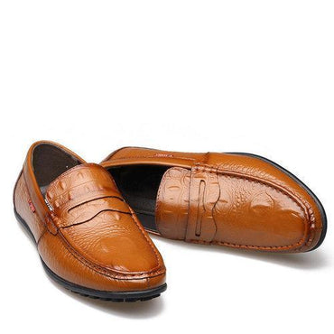 Men Crocodile Pattern Driving Loafers