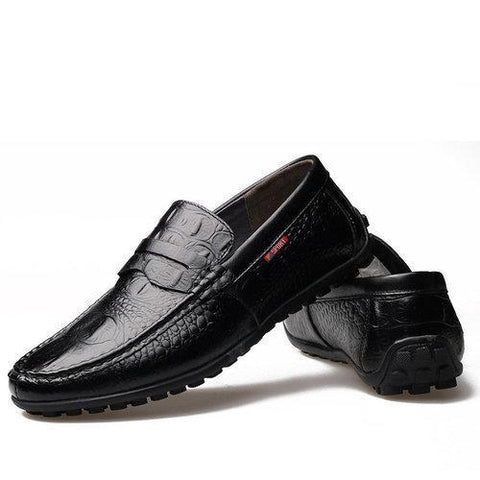 Men Crocodile Pattern Driving Loafers