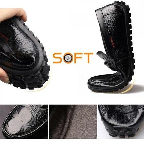 Men Crocodile Pattern Driving Loafers