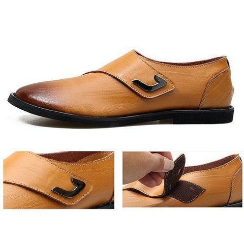 Men Vintage Hook-Loop Soft Breathable Business Dress Casual Shoes