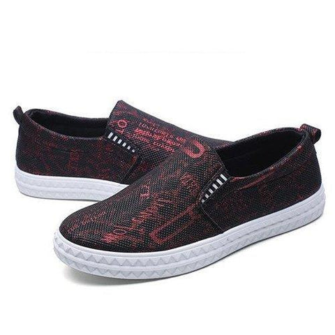 Men Canvas Low-top Breathable Skateboarding Shoes Slip On Casual Trainers