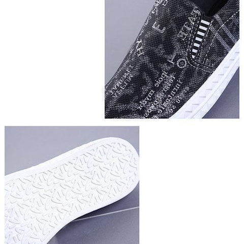 Men Canvas Low-top Breathable Skateboarding Shoes Slip On Casual Trainers