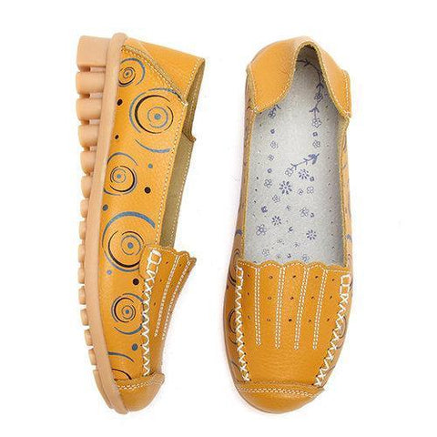 Large Size Pattern Breathable Soft Sole Flat Loafers