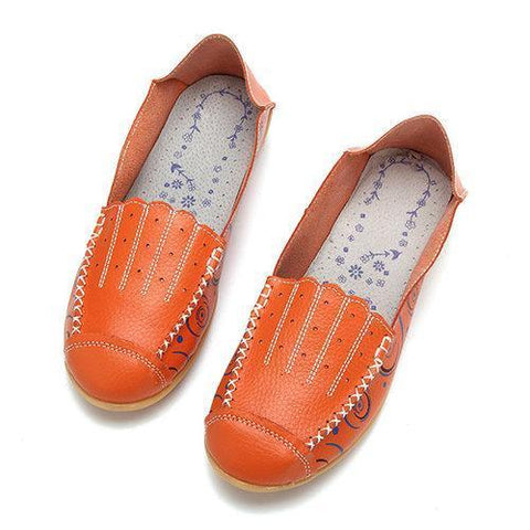 Large Size Pattern Breathable Soft Sole Flat Loafers